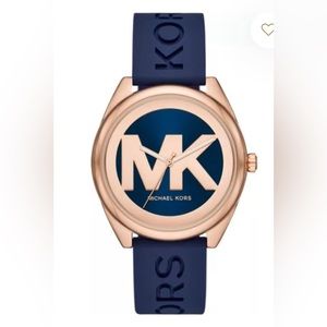 Michael Kors Janelle Navy Silicone Watch 42mm